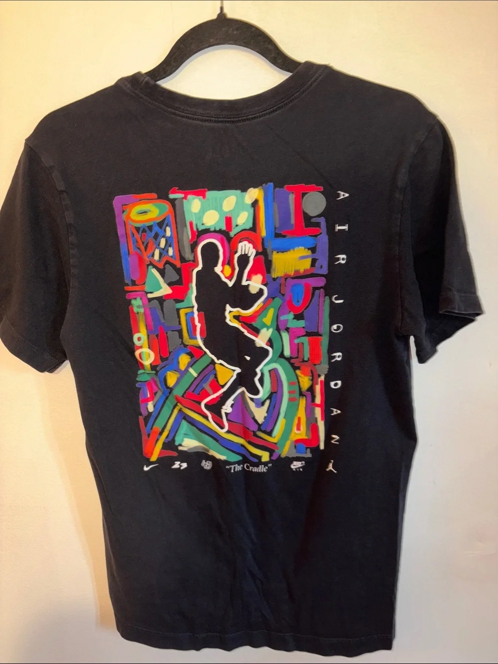 Jordan Black Tee with Multicolor AIR JORDAN Letters